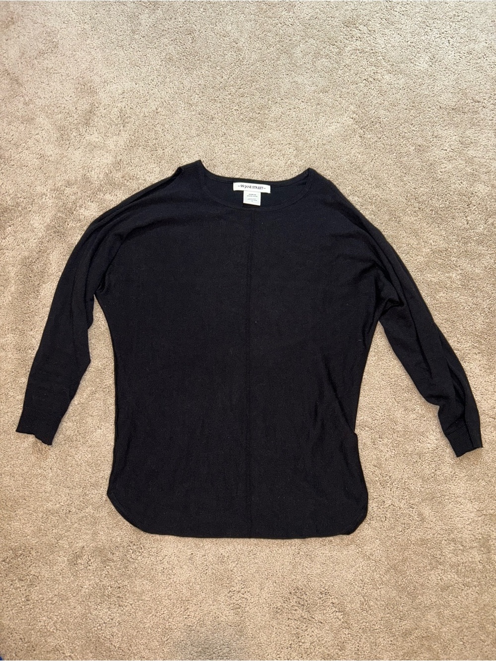 Black Lightweight Cold-Shoulder Sweater
